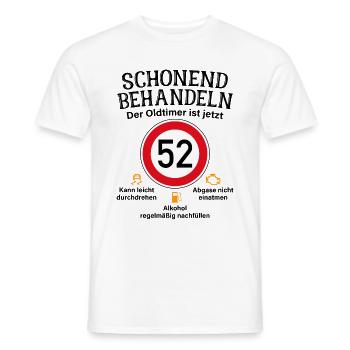 52. Geburtstag Schonend Behandeln Oldtimer Ist 52 - Männer T-Shirt - Weiß - Vorne - AI Model Male 178 dark (178cm)