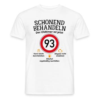 93. Geburtstag Schonend Behandeln Oldtimer Ist 93 - Männer T-Shirt - Weiß - Vorne - AI Model Male 178 dark (178cm)