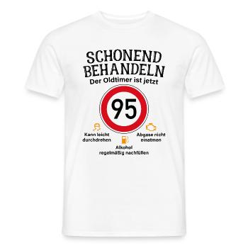 95. Geburtstag Schonend Behandeln Oldtimer Ist 95 - Männer T-Shirt - Weiß - Vorne - AI Model Male 178 dark (178cm)