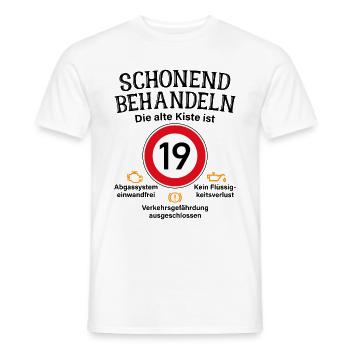 19. Geburtstag Schonend Behandeln 19 Alte Kiste 19 - Männer T-Shirt - Weiß - Vorne - AI Model Male 178 dark (178cm)