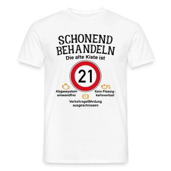21. Geburtstag Schonend Behandeln 21 Alte Kiste 21 - Männer T-Shirt - Weiß - Vorne - AI Model Male 178 dark (178cm)