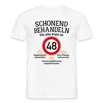 48. Geburtstag Schonend Behandeln 48 Alte Kiste 48 - Männer T-Shirt - Weiß - Vorne - AI Model Male 178 dark (178cm)