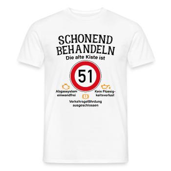 51. Geburtstag Schonend Behandeln 51 Alte Kiste 51 - Männer T-Shirt - Weiß - Vorne - AI Model Male 178 dark (178cm)
