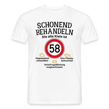 58. Geburtstag Schonend Behandeln 58 Alte Kiste 58 - Männer T-Shirt - Weiß - Vorne - AI Model Male 178 dark (178cm)