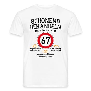 67. Geburtstag Schonend Behandeln 67 Alte Kiste 67 - Männer T-Shirt - Weiß - Vorne - AI Model Male 178 dark (178cm)