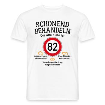 82. Geburtstag Schonend Behandeln 82 Alte Kiste 82 - Männer T-Shirt - Weiß - Vorne - AI Model Male 178 dark (178cm)