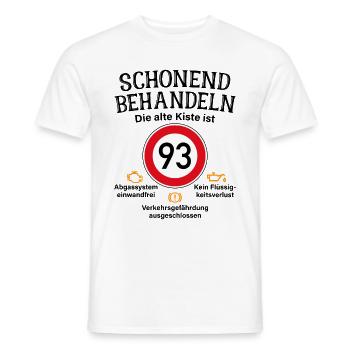 93. Geburtstag Schonend Behandeln 93 Alte Kiste 93 - Männer T-Shirt - Weiß - Vorne - AI Model Male 178 dark (178cm)