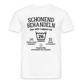 26. Geburtstag Schonend Behandeln Alte Lappen 26 - Männer T-Shirt - Weiß - Vorne - AI Model Male 178 dark (178cm)