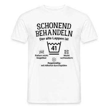 41. Geburtstag Schonend Behandeln Alte Lappen 41 - Männer T-Shirt - Weiß - Vorne - AI Model Male 178 dark (178cm)