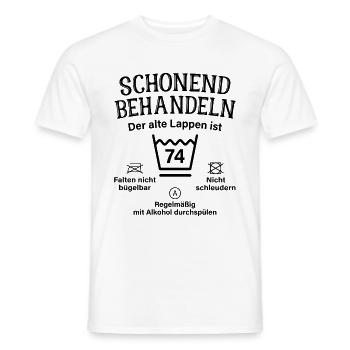 74. Geburtstag Schonend Behandeln Alte Lappen 74 - Männer T-Shirt - Weiß - Vorne - AI Model Male 178 dark (178cm)