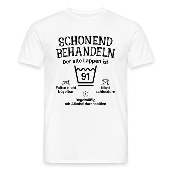 91. Geburtstag Schonend Behandeln Alte Lappen 91 - Männer T-Shirt - Weiß - Vorne - AI Model Male 178 dark (178cm)