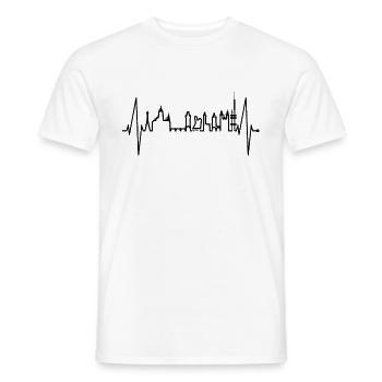 Prag Skyline Herzschlag Tschechien Herz Love Praha - Männer T-Shirt - Weiß - Vorne - AI Model Male 178 dark (178cm)