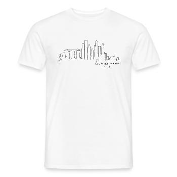 Singapour Skyline Silhouette Asie J’aime Singapour - T-shirt homme - blanc - Devant - AI Model Male 178 dark (178cm)