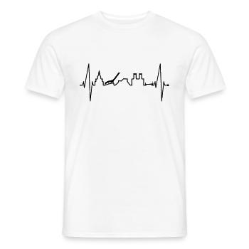 Oslo Skyline Heartbeat Norway Love I Love Oslo - Men's T-Shirt - white - Front - AI Model Male 178 dark (178cm)