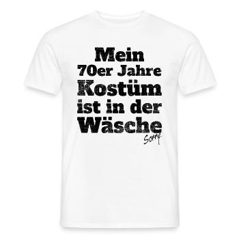 My 70s Costume In The Lingerie Theme Party - Men's T-Shirt - white - Front - AI Model Male 178 dark (178cm)