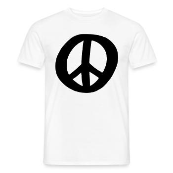 Peace Sign Drawing Peace Sketch black - Men's T-Shirt - white - Front - AI Model Male 178 dark (178cm)