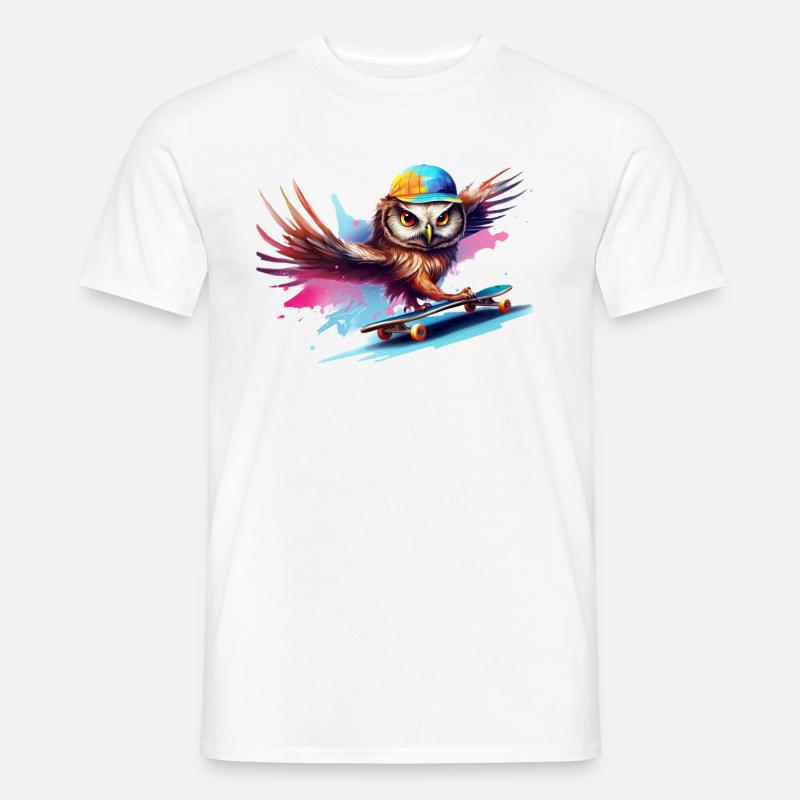 Lustige Eule - Männer T-Shirt - Weiß