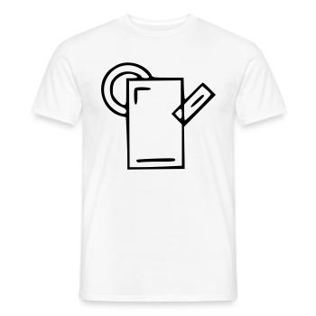 Plant drawing nature sketch black - Men's T-Shirt - white - Front - AI Model Male 178 dark (178cm)