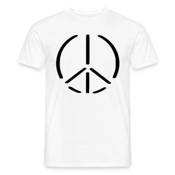 Peace Sign Drawing Peace Sketch black - Men's T-Shirt - white - Front - AI Model Male 178 dark (178cm)