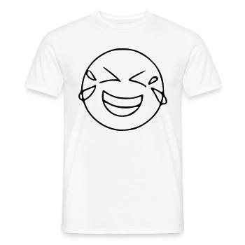 Emoji croquis larmes rire noir - T-shirt homme - blanc - Devant - AI Model Male 178 dark (178cm)