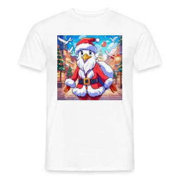 Seagull, Santa Claus, Christmas, St. Nicholas, Christmas - Men's T-Shirt - white - Front - AI Model Male 178 dark (178cm)