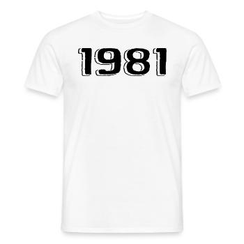 Jahrgang 1981 geboren Geburtstag Retro 1981 - Männer T-Shirt - Weiß - Vorne - AI Model Male 178 dark (178cm)
