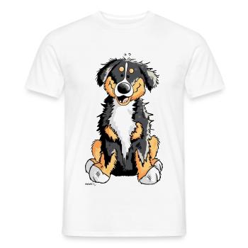 Cute Bernese Mountain Dog - Men's T-Shirt - white - Front - AI Model Male 178 dark (178cm)