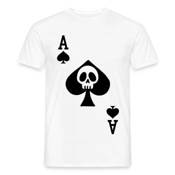 crâne et as de pique - T-shirt homme - blanc - Devant - AI Model Male 178 dark (178cm)