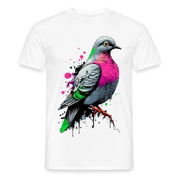 City Pigeon Colorful - Doves - I Love Pigeons - Men's T-Shirt - white - Front - AI Model Male 178 dark (178cm)