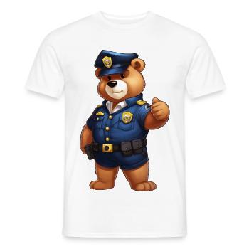 Police de l’ours - T-shirt homme - blanc - Devant - AI Model Male 178 dark (178cm)