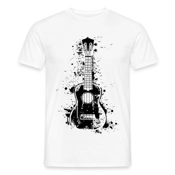 Ukulele Farbklecks - Männer T-Shirt - Weiß - Vorne - AI Model Male 178 dark (178cm)