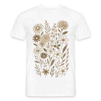 Vintage Blumen Boho Cottagecore - Männer T-Shirt - Weiß - Vorne - AI Model Male 178 dark (178cm)