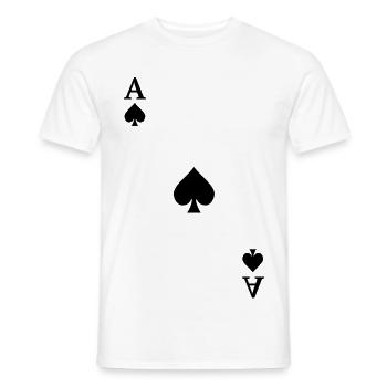 Spielkarten Kontrast - Pik-Ass - Männer T-Shirt - Weiß - Vorne - AI Model Male 178 dark (178cm)