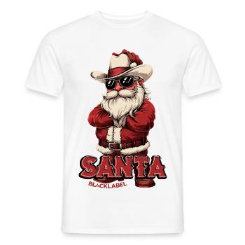 Badass-Santa-by-BlackLabel - Männer T-Shirt - Weiß - Vorne - AI Model Male 178 dark (178cm)