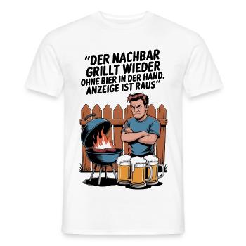 Grillwitz Biermotiv Nachbar Illustration - Männer T-Shirt - Weiß - Vorne - AI Model Male 178 dark (178cm)
