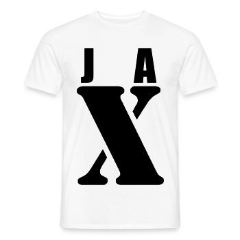 Jax – First Name Design | Minimal Typography - Männer T-Shirt - Weiß - Vorne - AI Model Male 178 dark (178cm)