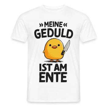 Meine Geduld Ist Am Ente Lustiger Spruch - Männer T-Shirt - Weiß - Vorne - AI Model Male 178 dark (178cm)