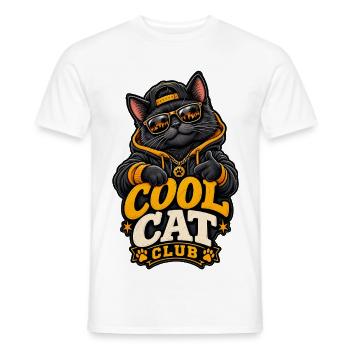 Cool Cat Club Streetwear Kitten - Men's T-Shirt - white - Front - AI Model Male 178 dark (178cm)