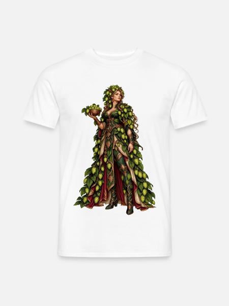 Blätterglanz Göttin im Blattenkleid - Männer T-Shirt - Weiß
