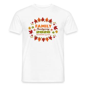 Familien-Thanksgiving 2026 Leaf Burst - Männer T-Shirt - Weiß - Vorne - AI Model Male 178 dark (178cm)