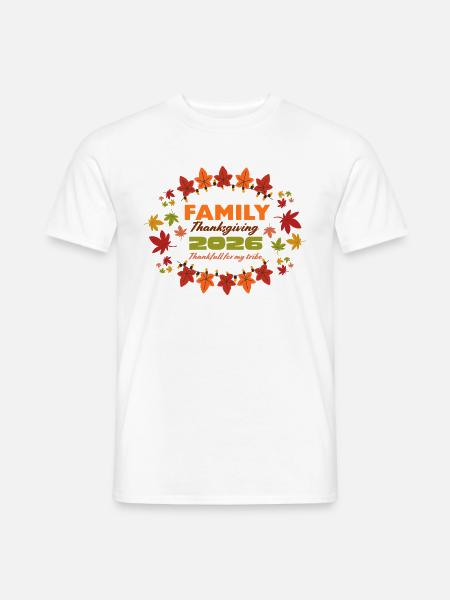 Familien-Thanksgiving 2026 Leaf Burst - Männer T-Shirt - Weiß
