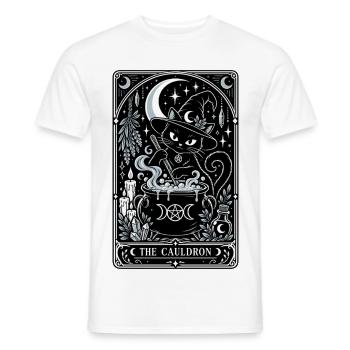 Katzenhexe am Kessel: Mondmagie - Männer T-Shirt - Weiß - Vorne - AI Model Male 178 dark (178cm)