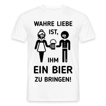 Wahre Liebe Ist, Ihm Ein Bier Zu Bringen! (1C) - Männer T-Shirt - Weiß - Vorne - AI Model Male 178 dark (178cm)