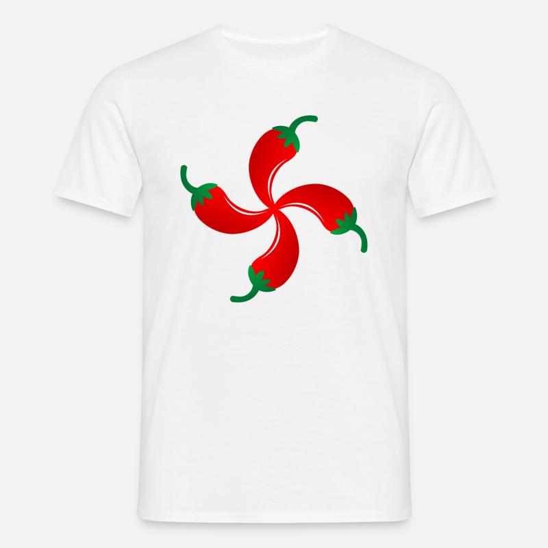 Quer Espelette Basken - Männer T-Shirt - Weiß