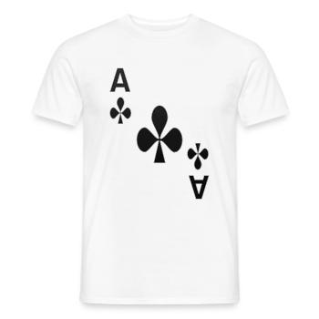 Cross Ass Playing Card Cards Game Costume Shirt - Men's T-Shirt - white - Front - AI Model Male 178 dark (178cm)