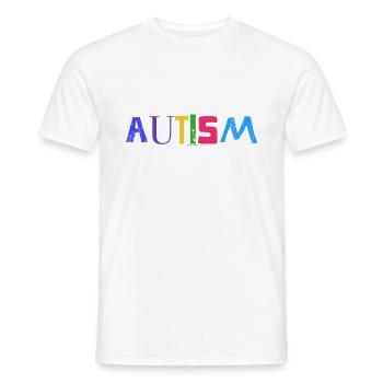 AUTISME - Sensibilisation aux cadeaux de l'autisme colorée - T-shirt homme - blanc - Devant - AI Model Male 178 dark (178cm)
