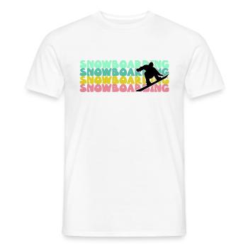 Snowboarding Snowboarding Snowboarding Snowboarder - Men's T-Shirt - white - Front - AI Model Male 178 dark (178cm)