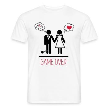 Game over - Stag do - Hen party - Wedding - Men's T-Shirt - white - Front - AI Model Male 178 dark (178cm)