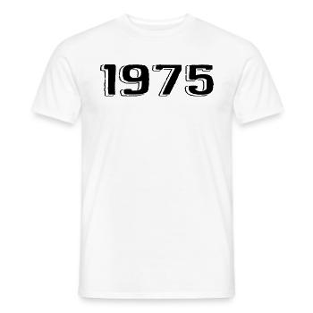 Jahrgang 1975 geboren Geburtstag Retro 1975 - Männer T-Shirt - Weiß - Vorne - AI Model Male 178 dark (178cm)