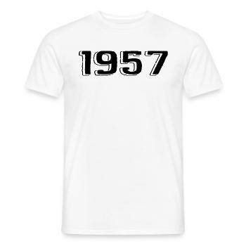 Jahrgang 1957 geboren Geburtstag Retro 1957 - Männer T-Shirt - Weiß - Vorne - AI Model Male 178 dark (178cm)